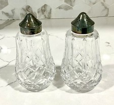Vintage Waterford Lismore Salt & Pepper Shakers Set Signed 1970's 4