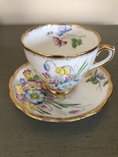 Phoenix Bone China Teacup Saucer Set 8419 English Garden Wildflower picture