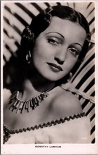 Dorothy Lamour Vintage Real Photo Postcard RPPC Hollywood Star #156 UK Print picture