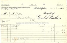 1900 Gimbel Bros. Philadelphia Dept. Store Billhead (filled) picture