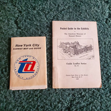 Vintage 1930s & 1960s NYC Ephemera Bundle - Subway Map & AMNH Pocket Guide picture