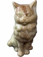 Cat Genuine Marle Stone Handcrafted Cultured Marble Australia Vintage Figurine [ picture
