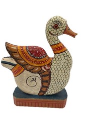 Wooden Duck Vintage Handcrafted Painted Ornate picture