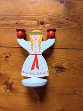 Vintage St. Lucia Wooden Candle Holder Waldorf/Winter Celebration picture