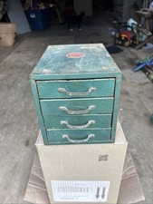 Vintage WARDS MASTER QUALITY Metal 4 Drawer Small Parts Cabinet – Green Awesome picture