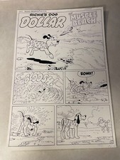 RICHIE RICH JACKPOTS #19 original comic art DOLLAR  TITLE SPLASH MUSCLE BEACH picture
