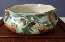 ANT TK Czechoslovakia Thun Porcelain Squirrel Acorn Bowl Hand Painted Lustreware picture