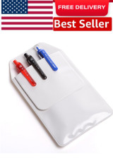 5 PCS White Pocket Protector for Pen Leaks - Heavy Duty Pen Holder Pouch picture