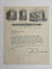 1915 antique KEENAN HOTEL COMPANY fort wayne in REAL ESTATE letter SCRANTON PA picture