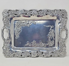 ARTHUR COURT 1995 Grape Open Vine Aluminum Serving Tray 18.25x13.5 Vintage picture
