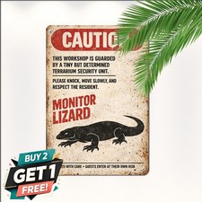 Leopard Gecko Cute Reptile Care Chart Novelty Gift Retro Metal Tin Sign 8x12 Art picture