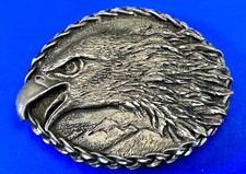 Cutout Eagles Head attacking beak Vintage EGE 1993 belt buckle picture