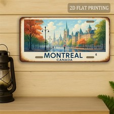 Montreal Skyline Sign Vintage Aluminum License Plate 12x6 Inches Decor picture