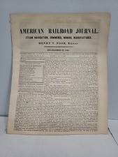 American Railroad Journal May 31, 1856, Henry V. Poor Editor Texas Cincinnati picture