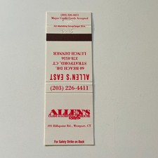 Allen's Clam & Lobster House in Westport CT Vintage Matchbook Cover 4MB117-5 picture