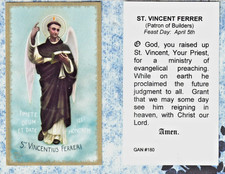 St. Vincent Ferreri (Ferrer)+ Prayer  - Paperstock Holy Card GAN picture