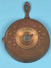 Vtg Pequabuck Connecticut (USA) Copper Skillet Pan Shape Thermometer By Cooper picture