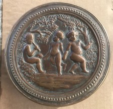 Antique Dini E Cellai Signa Bronze Metal Ceramics Trinket Box picture