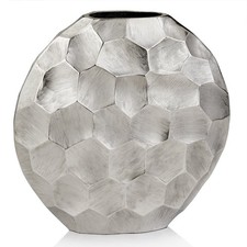 Modern Day Accents 3616 Facetado Round Silver Vase Vase Flowers Plants Home picture