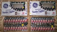 VTG ๐๐GE String-A-Long 40 Mini Blow Mold Santa Christmas Lights Set Tested๐๐ picture