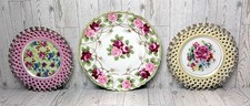 Vintage Mismatched Plates French Country Cottage Wall Gallery Floral Reticulated picture