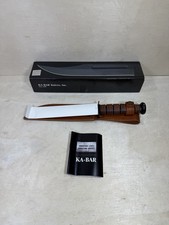 Vintage Ka-Bar Fixed Blade Knife w/ Leather Sheath USMC Marines Miltary picture