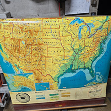 Cram Physical-Political United States Pull-Down Wall Map Markable-Kleanable picture