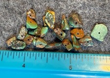 20 Turquoise Indian Trade Beads Navajo Indian Turquoise Chips OLD picture