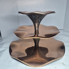 Nambe Metal Copper Finish Canyon Lisa Smith Three Tiered Serving Tray 2009 picture