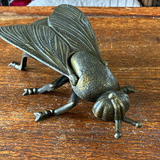 Metal Fly Figurine Sculpture ashtray Bronze Tone Made in Italy picture