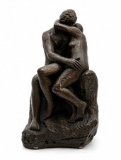 Austin Productions Nude Lovers Embrace Sculpture 10” Heavy Modernist Art Vintage picture