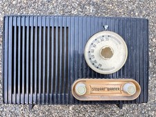 Vintage 1950s Stewart-Warner Tube Radio Model 9152-A Black Bakelite Untested picture