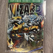 WIZARD SUPERMAN TRIBUTE GOLD EDITION VF/NM SIGNED CURT JURGENS COA TRADING CARD picture