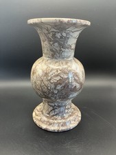 VTG Mcm Pakistani Middle East Marble Vase White And Brown 7x4 picture
