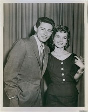1955 Debbie Reynolds and Eddie Fisher Actress Actor Historic Vintage Photo 7x9 picture