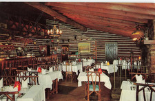 Postcard Manahawkin New Jersey Clayton's Log Cabin Restaurant Chrome Vintage picture