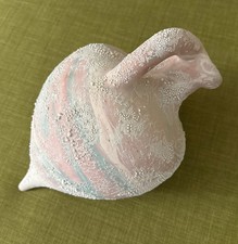 Vintage 1980s Postmodern Pastel Amphora Vase Textured Pink Art Deco Vessel Jug picture