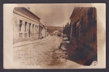 Vinatge postcard, The street of a town RPPC WWI picture