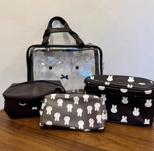 Miffy Dick Bruna Travel Pouch Set 4pcs Black Clear Bag Cosmetic Case Hapi+tas FS picture
