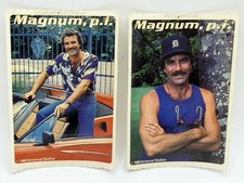 Vintage 1980 Magnum PI Tom Selleck Stickers Lot of 2 Class Publications NOS picture