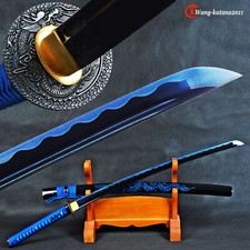 Sharp Full Tang All Blue Japanese Samurai Katana Sword 1095 Steel Dragon Sheath picture
