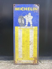 Vintage 1969/70French metal Michelin Tyre pressure Poster Man Cave Garage Decor  picture
