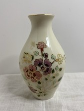Vintage Zsolnay Hungary Floral Hand Painted Porcelain Bud Vase Gold Gilt picture