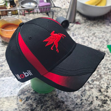 Mobil Pegasus Logo Baseball Cap Hat Black/Red Gas & Oil Theme picture