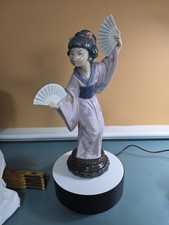 Lladro Geisha Lady with 2 Fans #4991. Mint Condition picture