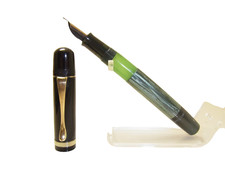 Beautiful PELIKAN 100N Fountain Pen Green Marbled 1950´s Flexy M / F-BB X39 picture