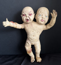 VTG 2007 Two Headed Zombie Demon Baby Doll Siamese Twins Dillon Halloween Prop picture