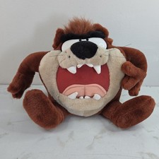 1997 Vintage Taz Tazmanian Devil Plush Play by Play Talking Shaking Tested Works picture