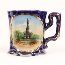 GETTYSBURG - SOLDIERS MONUMENT CEMETERY - CIVIL WAR OLD SOUVENIR TEA CUP COBALT picture