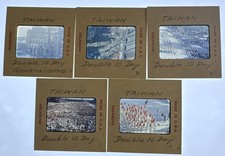 Vintage 1959 Taiwan Double Ten Day 35mm Slides Lot of 5 Parade Generalissimo picture